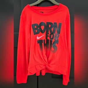 Nike 3Brand Girls' 'Born For This' Graphic Twist Hem Tee